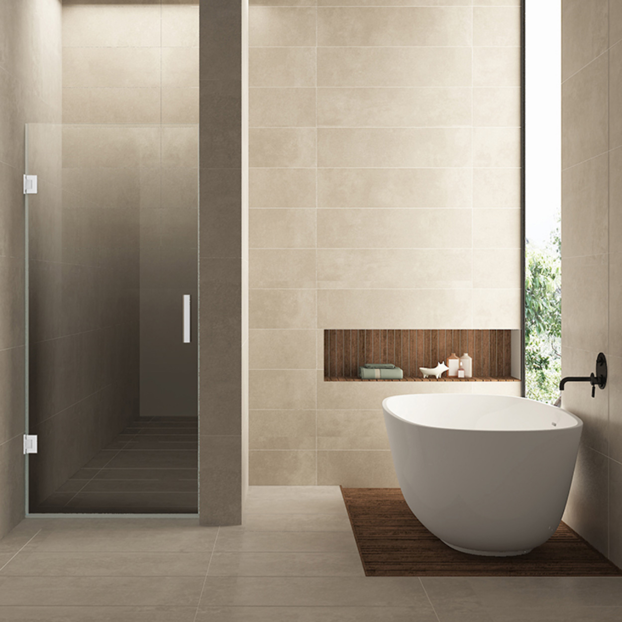 Wiesbaden Less Nisdeur 8mm Nano Spiegelrook naar Helder Glas / Mat Wit